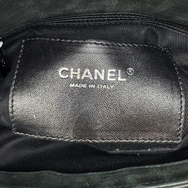 CHANEL Just Mademoiselle Small Bowling Quilted Leather Shoulder Bag Black
