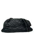 CHANEL Just Mademoiselle Small Bowling Quilted Leather Shoulder Bag Black