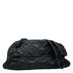 CHANEL Just Mademoiselle Small Bowling Quilted Leather Shoulder Bag Black