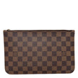 LOUIS VUITTON Neverfull Damier Ebene Pochette Wristlet Brown
