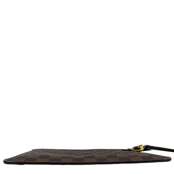 LOUIS VUITTON Neverfull Damier Ebene Pochette Wristlet Brown