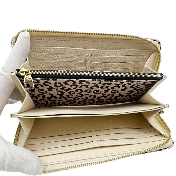 LOUIS VUITTON Zippy Grained Monogram Empreinte Leather Wallet Beige