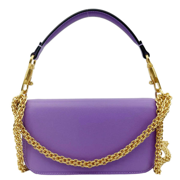 VALENTINO Garavani Loco V Logo Calfskin Leather Shoulder Bag Purple