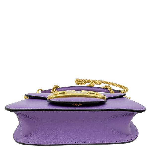VALENTINO Garavani Loco V Logo Calfskin Leather Shoulder Bag Purple
