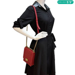 CHANEL Boy Flap North South Quilted Caviar Leather Crossbody Bag Red