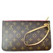 LOUIS VUITTON Neverfull Monogram Canvas Wristlet Pouch Brown