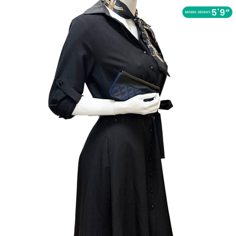 CHANEL Gabrielle Aged Quilted Calfskin Leather Zip Around Wallet Blue