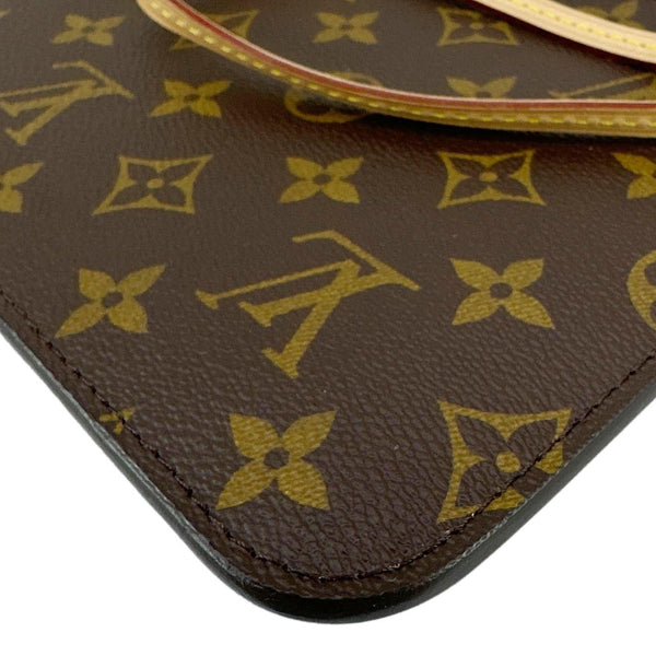 LOUIS VUITTON Neverfull Monogram Canvas Wristlet Pouch Brown