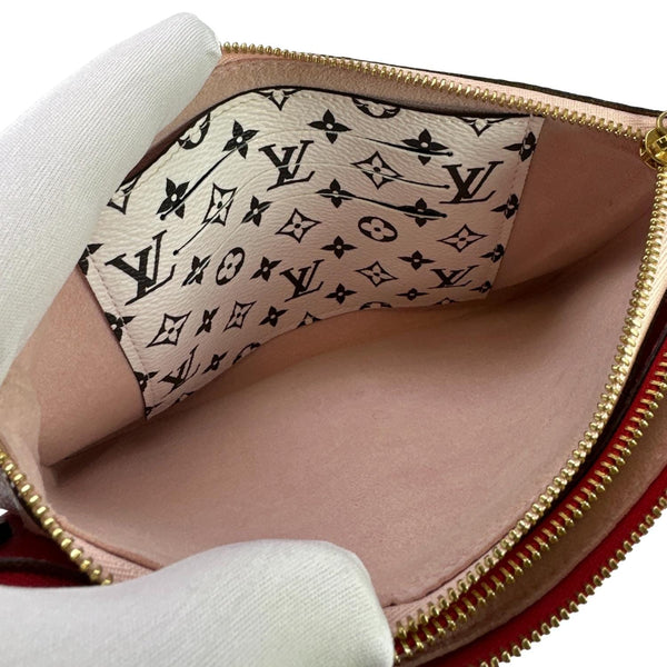 LOUIS VUITTON Double Zip Pochette Giant Monogram Jungle Crossbody Bag Red