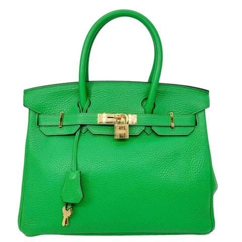 HERMES Birkin 30 Togo Leather Tote Bag Green