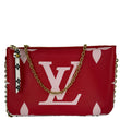 LOUIS VUITTON Double Zip Pochette Giant Monogram Jungle Crossbody Bag Red