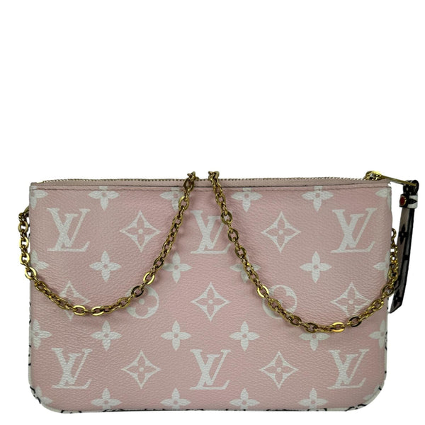 LOUIS VUITTON Double Zip Pochette Giant Monogram Jungle Crossbody Bag Red