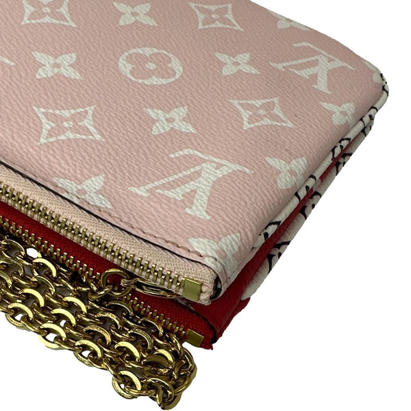 LOUIS VUITTON Double Zip Pochette Giant Monogram Jungle Crossbody Bag Red