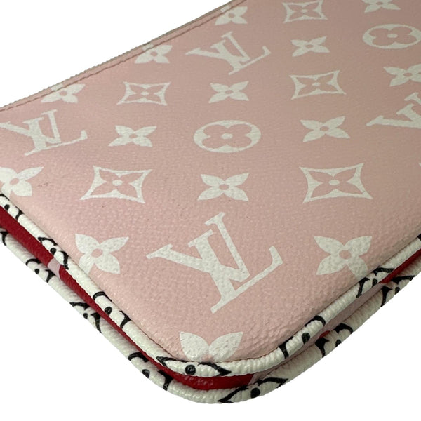 LOUIS VUITTON Double Zip Pochette Giant Monogram Jungle Crossbody Bag Red