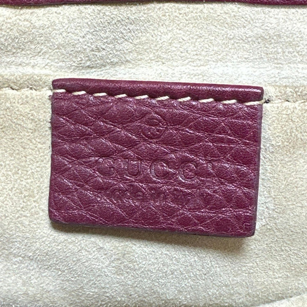 GUCCI 1973 Small Pebbled Leather Chain Crossbody Bag Burgundy 251821