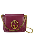GUCCI 1973 Small Pebbled Leather Chain Crossbody Bag Burgundy 251821
