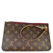 LOUIS VUITTON Neverfull Wristlet Monogram Canvas Pouch Brown
