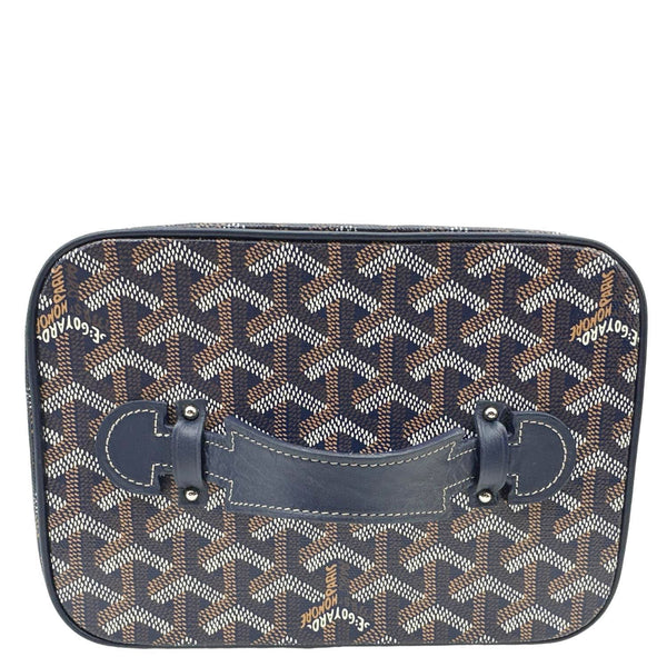 GOYARD Muse Vanity Case Monogram Chevron Canvas Shoulder Bag Navy Blue