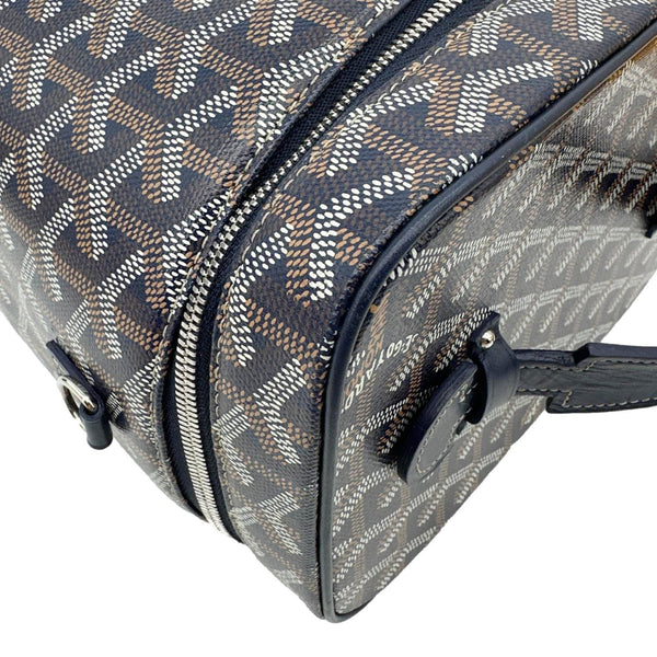 GOYARD Muse Vanity Case Monogram Chevron Canvas Shoulder Bag Navy Blue