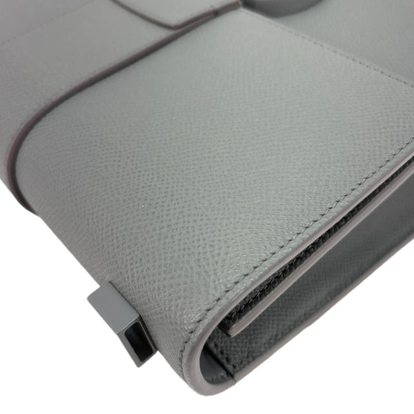 CHRISTIAN DIOR 30 Montaigne Flap Grained Calfskin Leather Crossbody Bag Grey