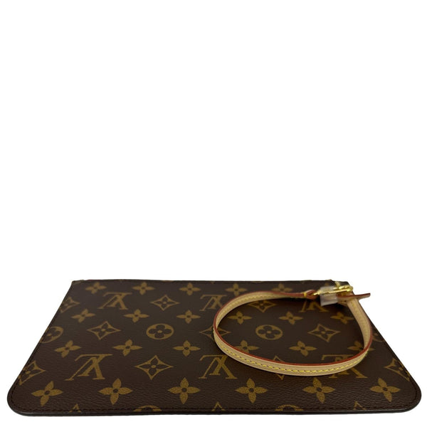 LOUIS VUITTON Neverfull Wristlet Monogram Canvas Pouch Brown