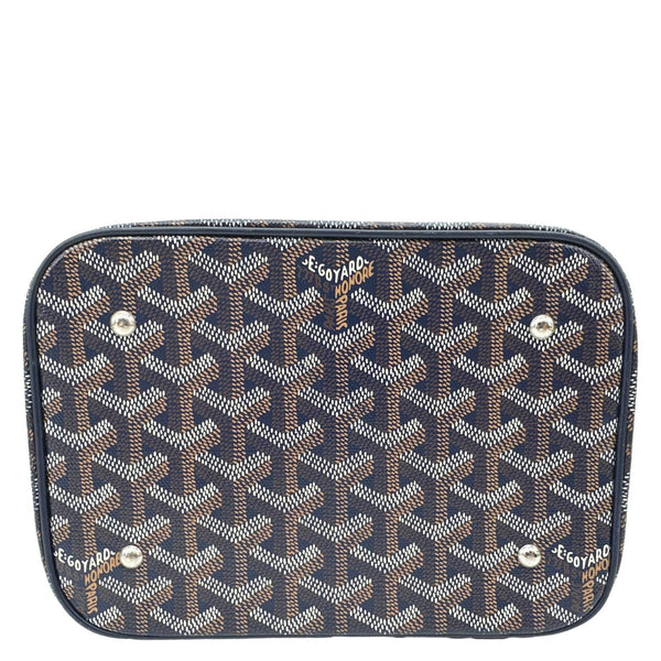 GOYARD Muse Vanity Case Monogram Chevron Canvas Shoulder Bag Navy Blue