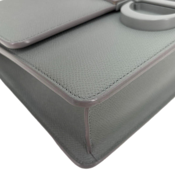 CHRISTIAN DIOR 30 Montaigne Flap Grained Calfskin Leather Crossbody Bag Grey