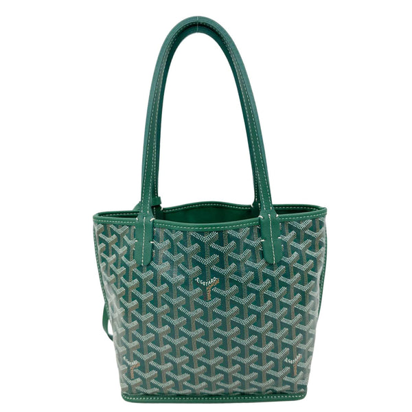 Goyard Anjou Mini Canvas Tote Shoulder Bag Green
