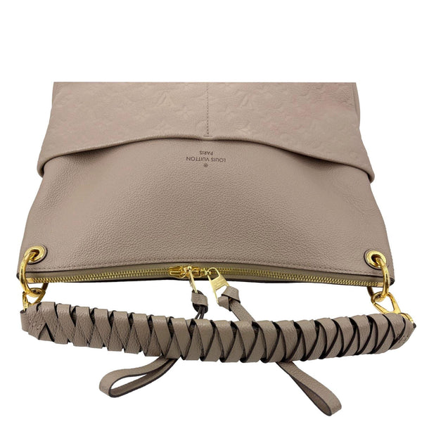 LOUIS VUITTON Maida Monogram Empreinte Leather Hobo Shoulder Bag Beige