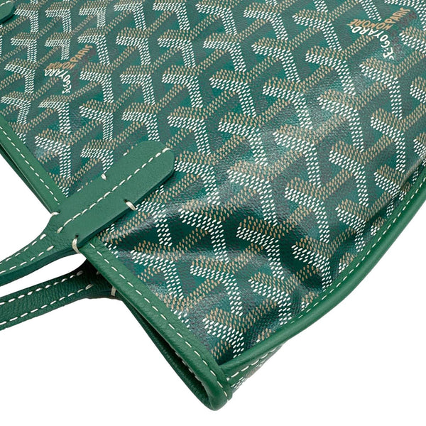Goyard Anjou Mini Canvas Tote Shoulder Bag Green