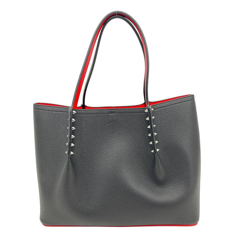 CHRISTIAN LOUBOUTIN Cabarock Small Leather Tote Bag Black