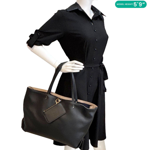CHLOE Sense Grained Calfskin Leather Tote Bag Black