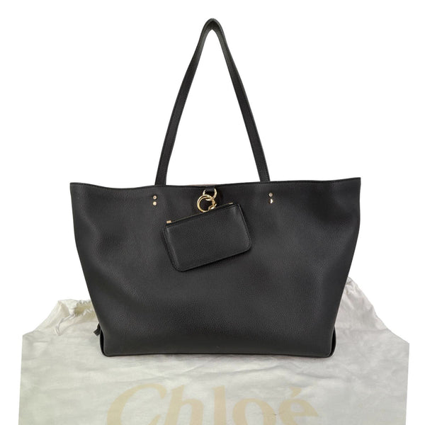 CHLOE Sense Grained Calfskin Leather Tote Bag Black
