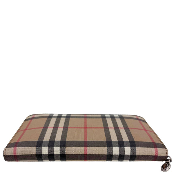 BURBERRY Vintage Check Canvas Zip Around Wallet Beige