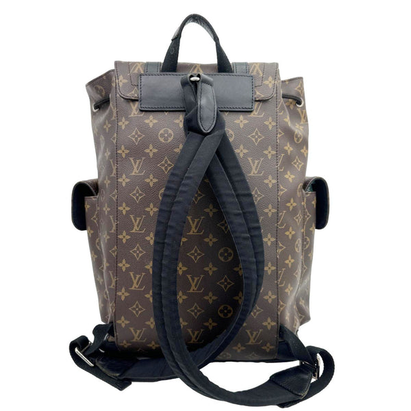 LOUIS VUITTON Christopher Monogram Macassar Canvas Backpack Bag Brown