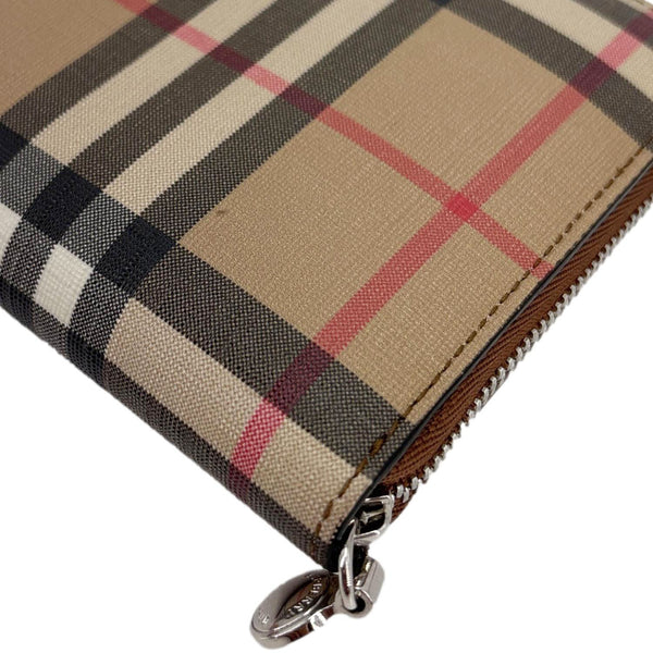BURBERRY Vintage Check Canvas Zip Around Wallet Beige