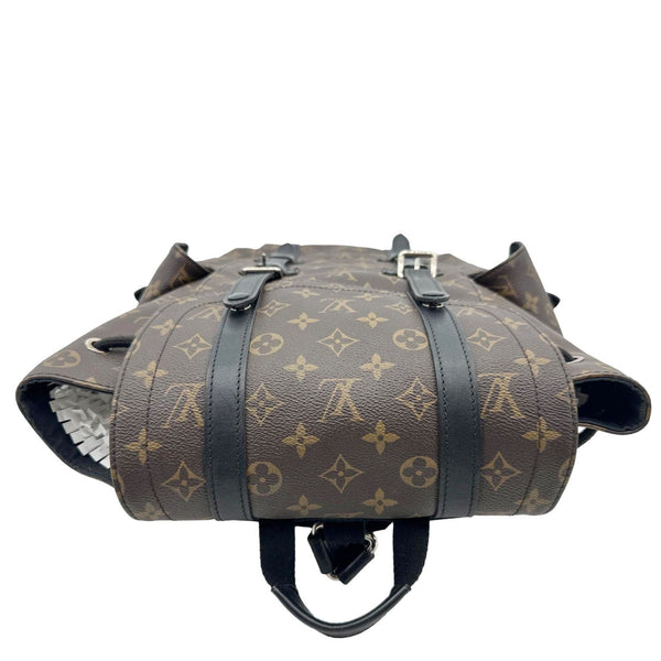 LOUIS VUITTON Christopher Monogram Macassar Canvas Backpack Bag Brown