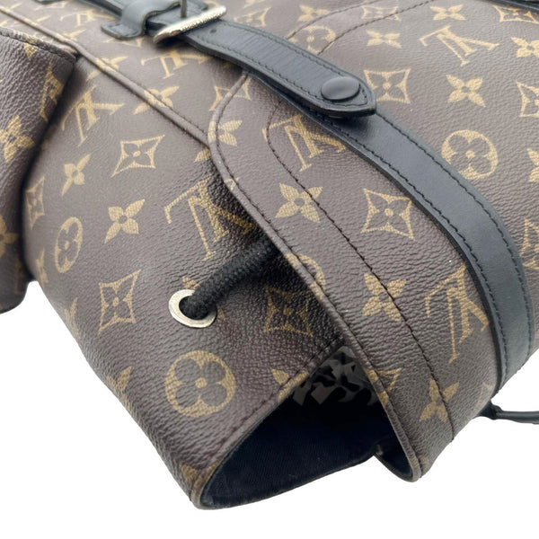 LOUIS VUITTON Christopher Monogram Macassar Canvas Backpack Bag Brown