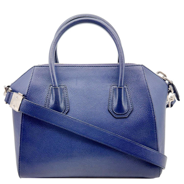 GIVENCHY Antigona Leather Satchel Shoulder Bag Navy Blue