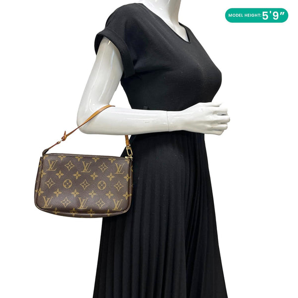 LOUIS VUITTON Pochette Accessoires Monogram Canvas Pouch Brown