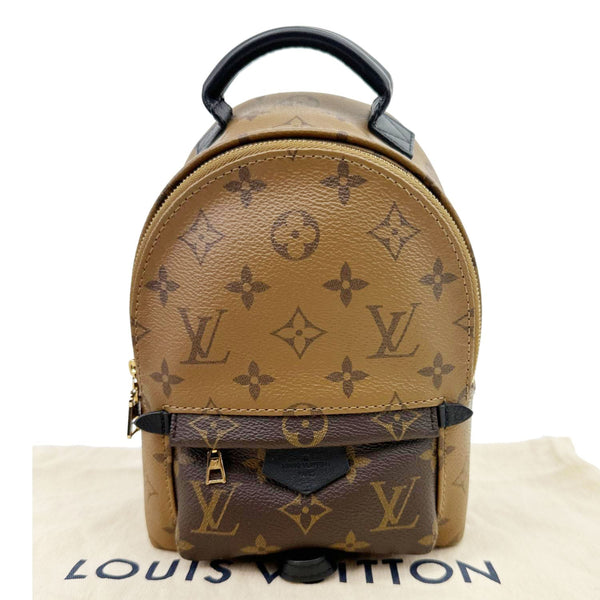 LOUIS VUITTON Palm Springs Mini Monogram Reverse Canvas Backpack Bag Brown