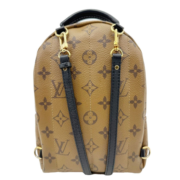 LOUIS VUITTON Palm Springs Mini Monogram Reverse Canvas Backpack Bag Brown