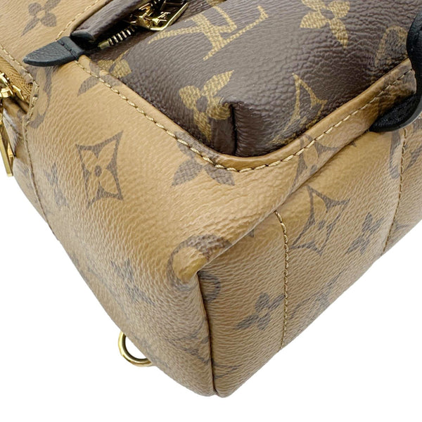 LOUIS VUITTON Palm Springs Mini Monogram Reverse Canvas Backpack Bag Brown