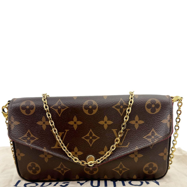 Louis Vuitton Felicie Pochette Monogram Canvas Crossbody Bag Brown