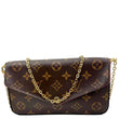 Louis Vuitton Felicie Pochette Monogram Canvas Crossbody Bag Brown