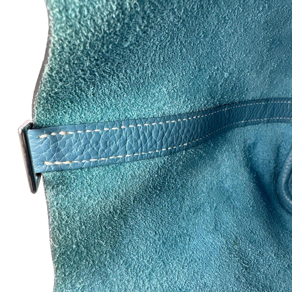 HERMES Picotin Lock 18 Taurillon Clemence Leather Hobo Bag Blue