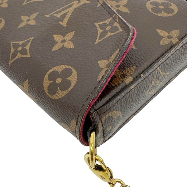 Louis Vuitton Felicie Pochette Monogram Canvas Crossbody Bag Brown