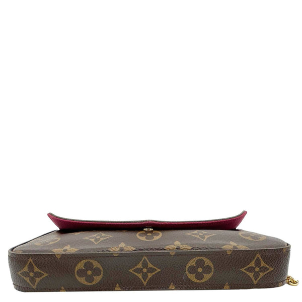 Louis Vuitton Felicie Pochette Monogram Canvas Crossbody Bag Brown