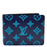 LOUIS VUITTON Multiple Bi-fold Monogram Shadow Wallet Blue