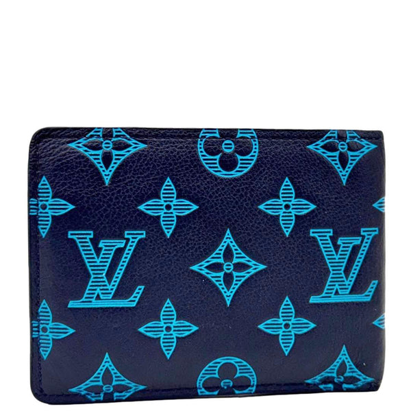 LOUIS VUITTON Multiple Bi-fold Monogram Shadow Wallet Blue